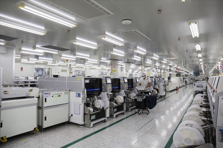 Nhà máy Network sản xuất thiết bị 5G của Samsung tại Bắc Ninh. Ảnh: Quỳnh Chi
