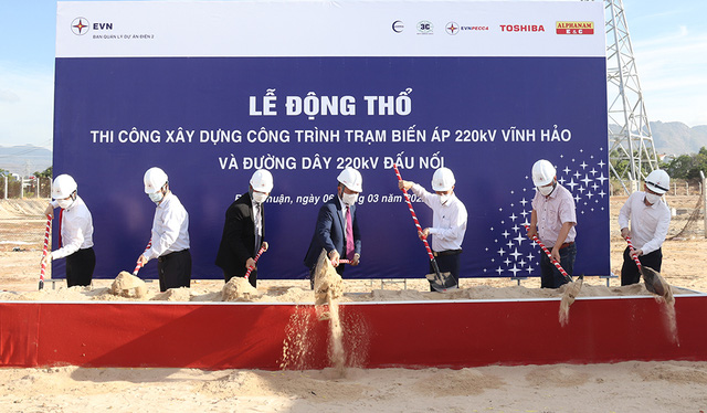 Thi công dự án TBA 220kV Vĩnh Hảo và đường dây đấu nối - Ảnh 1.