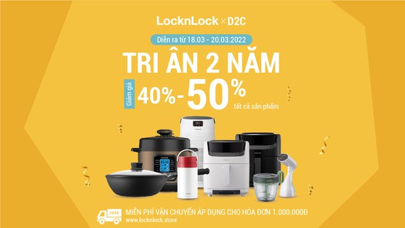 LOCK&LOCK D2C giảm giá lớn mừng kỷ niệm 2 năm đi vào hoạt động