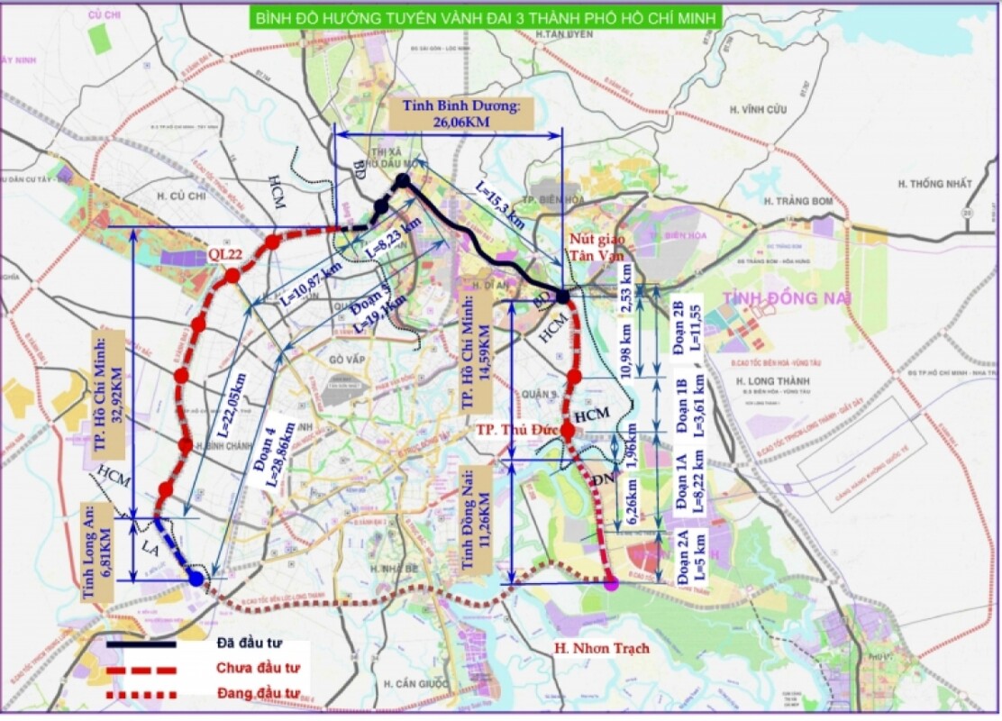Bình đồ Vành đai 3. (Ảnh: Ban Giao thông)